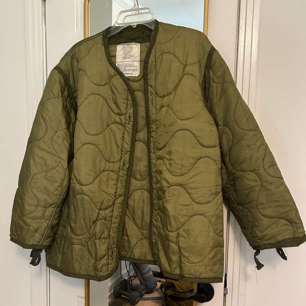 Small M-65 Military Field Liner - QUILTED INSULATED Green